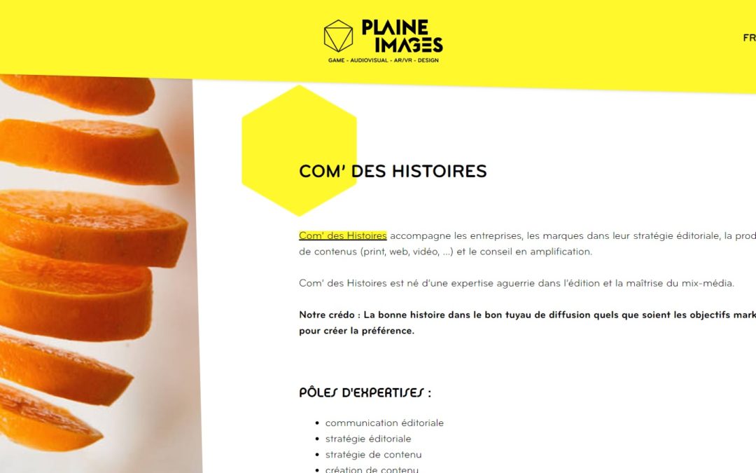 Com’des Histoires rejoint la Plaine Images !